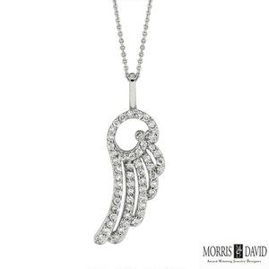 0.28 CT Natural Diamond Angel Wing Necklace